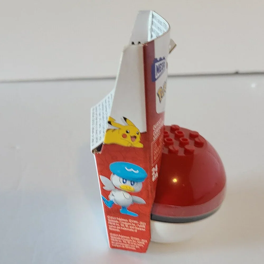 MEGA POKEMON QUAXLY BUILDING TOY KIT- POSEABLE-WITH POKE BALL - 24 PIECES